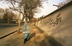 Kabul, Afghanistan -- Burqa, or the chadoor is still a way of life for many women in Kabul, even after the Taliban.12/01 (photo by Bikem Ekberzade)